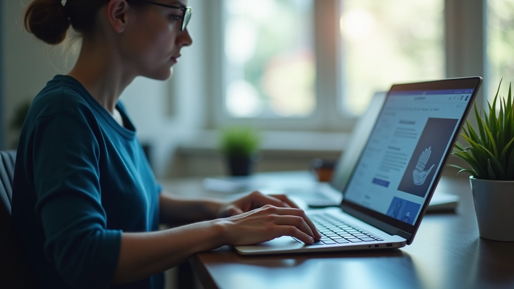 Persona che naviga un sito web usando solo la tastiera, con lo stato focus visibile su ogni elemento interattivo lungo il percorso di navigazione