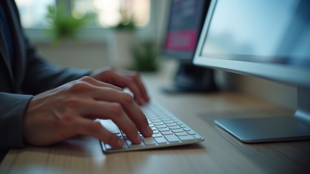 Persona che utilizza una tastiera per navigare un sito web, con evidenziazione visiva dell'elemento attivo durante la navigazione